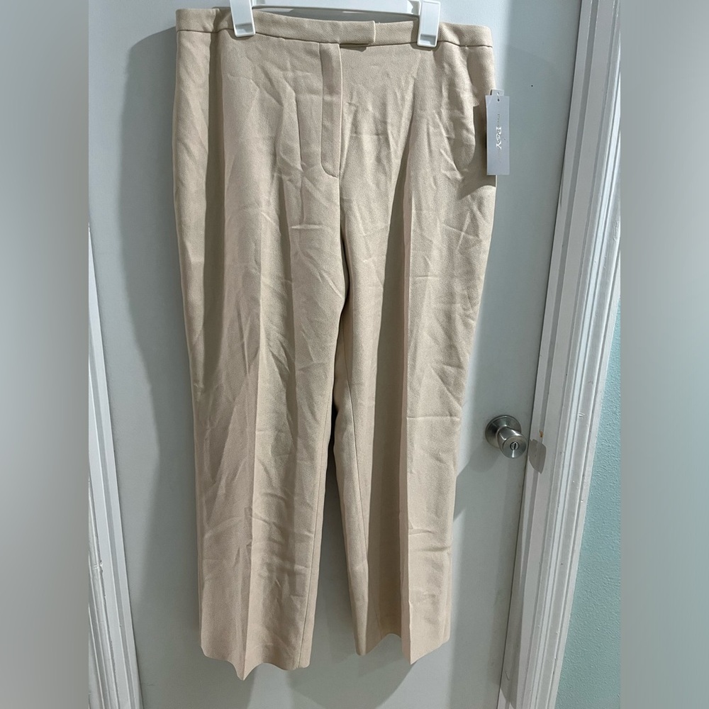 Preston & York Neutral Beige Straight-Leg Dress Pants, size 16, new!